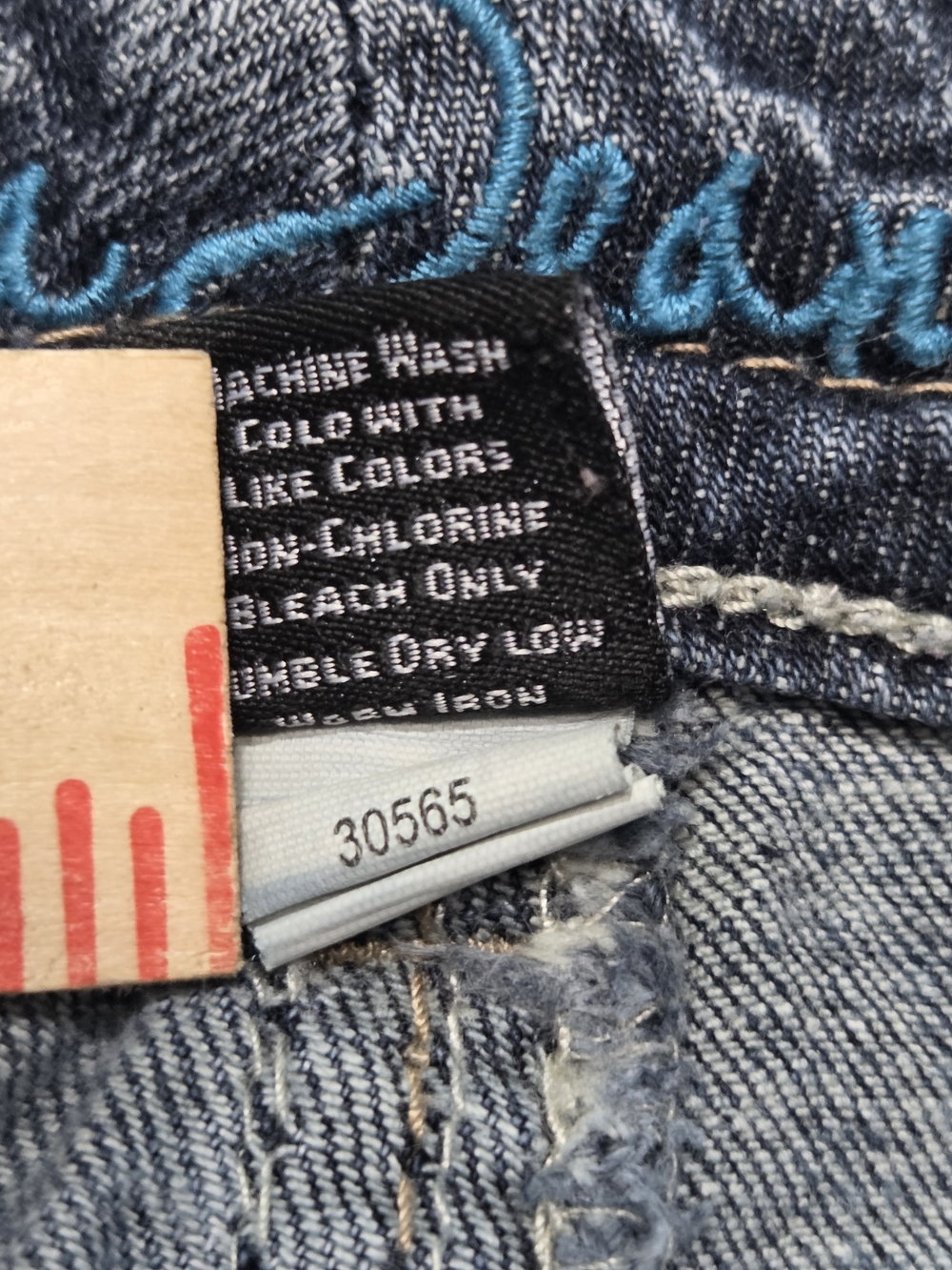 Ariya Jeans Women's Size 11/12 Blue Mid Rise Bootcut Stretch Denim Western Y2K - Picture 11 of 13